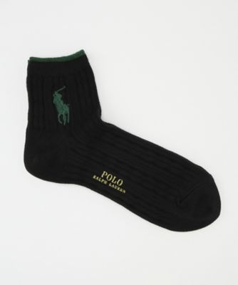＜POLO RALPH LAUREN (雑貨)＞ ショートソックス(2022-249) 98・ブラック 【三越・伊勢丹/公式】