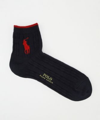 ＜POLO RALPH LAUREN (雑貨)＞ ショートソックス(2022-249) 67・ネイビー 【三越・伊勢丹/公式】