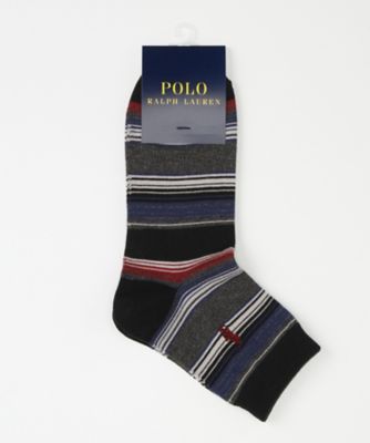 ＜POLO RALPH LAUREN (雑貨)＞ ショートソックス(2022-335) 98・ブラック 【三越・伊勢丹/公式】