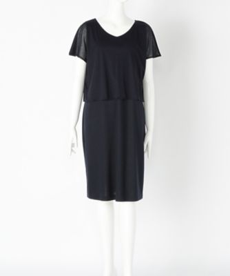 ＜ニューヨーカー/NEWYORKER＞ 大きいサイズ リヨセルコットンスムースワンピース(59-45-8673*)(クローバープラス) ネービーブルー(75) 【三越・伊勢丹/公式】