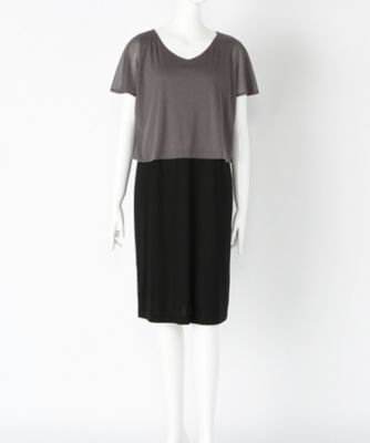＜ニューヨーカー/NEWYORKER＞ 大きいサイズ リヨセルコットンスムースワンピース(59-45-8673*)(クローバープラス) クロ(05) 【三越・伊勢丹/公式】