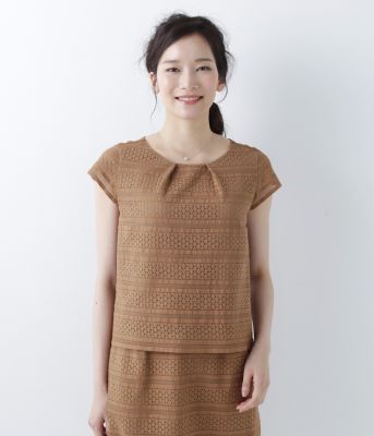 ＜ニューヨーカー/NEWYORKER＞ 大きいサイズ コットンナイロンレースブラウス(59-65-9113*)(クローバープラス) オウドイロ(34) 【三越・伊勢丹/公式】