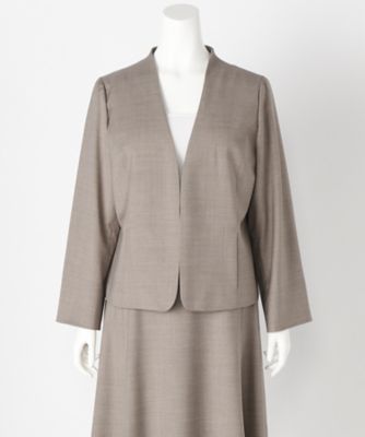 ＜ニューヨーカー/NEWYORKER＞ 大きいサイズ ウールポリストレッチツイルジャケット(59-11-9114*)(クローバープラス) ベージュ(33) 【三越・伊勢丹/公式】