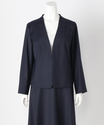 ＜ニューヨーカー/NEWYORKER＞ 大きいサイズ ウールポリストレッチツイルジャケット(59-11-9114*)(クローバープラス) ネイビー(75) 【三越・伊勢丹/公式】