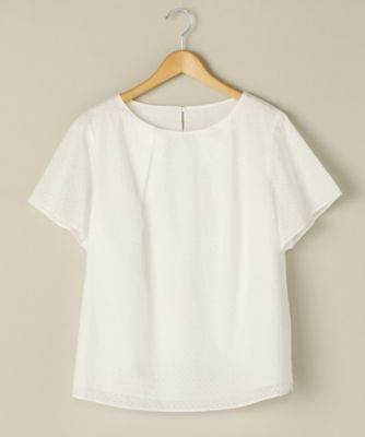 ＜ニューヨーカー/NEWYORKER＞ 大きいサイズ コットンローンエンブロイダリーブラウス(59-65-9105*)(クローバープラス) シロ(01) 【三越・伊勢丹/公式】