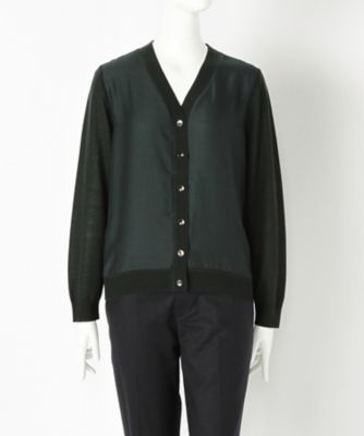 ＜ニューヨーカー/NEWYORKER＞ 大きいサイズ ハイツイストリヨセルカーディガン(59-71-9522)(クローバープラス) ミドリ(60) 【三越・伊勢丹/公式】