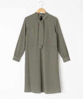 ＜ニューヨーカー/NEWYORKER＞ 大きいサイズ ポリエステルジオメトリックプリントワンピース(59-41-9133)(クローバープラス) ネイビー(75) 【三越・伊勢丹/公式】