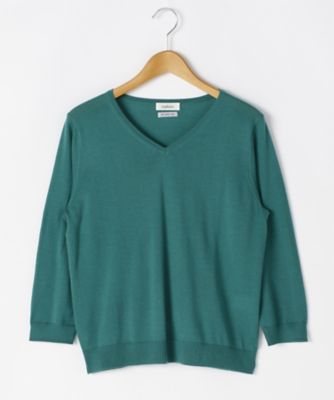 ＜ニューヨーカー/NEWYORKER＞ 大きいサイズ キャッシュウールVネックニット(59-72-9711*)(クローバープラス) ミドリ(60) 【三越・伊勢丹/公式】