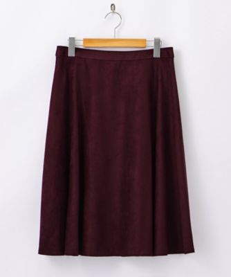 ＜ニューヨーカー/NEWYORKER＞ 大きいサイズ ポリエステルフェイクスエードスカート(59-10-9236*)(クローバープラス) ワイン(15) 【三越・伊勢丹/公式】