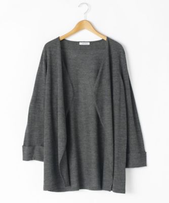 ＜ニューヨーカー/NEWYORKER＞ 大きいサイズ レーヨンウールメランジカーディガン(59-71-9631*)(クローバープラス) グレー(03) 【三越・伊勢丹/公式】