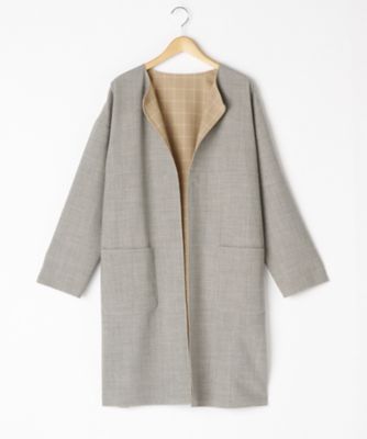 ＜ニューヨーカー/NEWYORKER＞ 大きいサイズ ウールポリエステルライトリバーコート(54-51-9131)(クローバー) ライトグレー(02) 【三越・伊勢丹/公式】