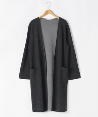 ＜ニューヨーカー/NEWYORKER＞ 大きいサイズ ダブルフェイスニットコート(54-51-9534*)(クローバー) グレー(04) 【三越・伊勢丹/公式】