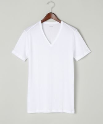 ＜シーク/SEEK＞ ▼年間素材/VネックTシャツ(EE1514A) 03・ホワイト 【三越・伊勢丹/公式】