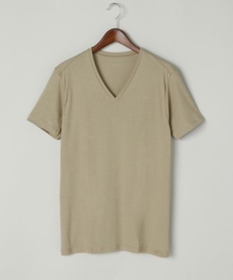＜シーク/SEEK＞ ▼年間素材/VネックTシャツ(EE1514A) 44・スキンベージュ 【三越・伊勢丹/公式】