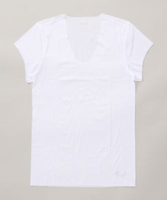 ＜シーク/SEEK＞ ▼UネックTシャツ・袖短め/CUT OFF PREMIUM(EE3816) 03・白 【三越・伊勢丹/公式】