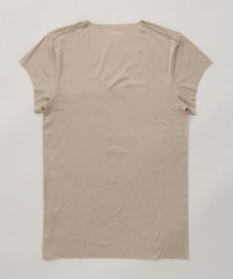 ＜シーク/SEEK＞ ▼UネックTシャツ・袖短め/CUT OFF PREMIUM(EE3816) 44・ベージュ 【三越・伊勢丹/公式】