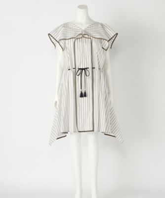 【SALE（伊勢丹）】＜マーリエ パー エフデL＞ 大きいサイズ ダブルピンストライプ ドレス(54-72121431)(クローバープラス) カーキ(53) 【三越・伊勢丹/公式】