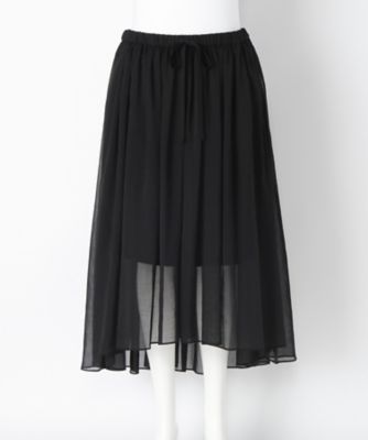 【SALE（伊勢丹）】＜SUPERIOR CLOSET L＞ 大きいサイズ トランスペアレントロングスカート(75-72152456)(クローバープラス) クロ(10) 【三越・伊勢丹/公式】