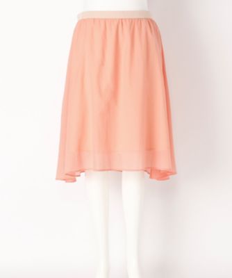 【SALE（伊勢丹）】＜ef-de L＞ 大きいサイズ シースルーシフォンスカート(55-72152434)(クローバープラス) サーモンピンク(34) 【三越・伊勢丹/公式】