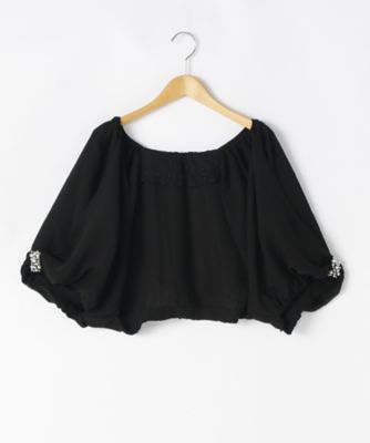 ＜ef-de L＞ 大きいサイズ シフォン ボレロ(55-73198404)(クローバープラス) クロ(10) 【三越・伊勢丹/公式】