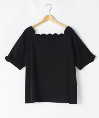 【SALE（伊勢丹）】＜ef-de L＞ 大きいサイズ ラッセル衿プルオーバー(55-73190408)(クローバープラス) クロ(10) 【三越・伊勢丹/公式】