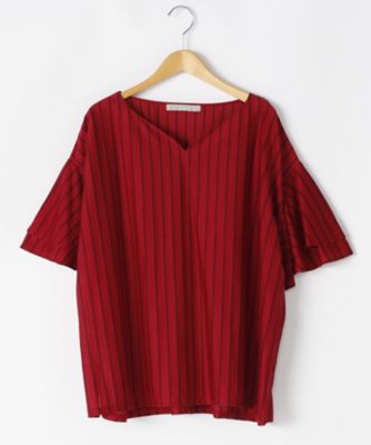 【SALE（伊勢丹）】＜ef-de L＞ 大きいサイズ ボーダーシャツ(55-73190418)(クローバープラス) アカ(30) 【三越・伊勢丹/公式】