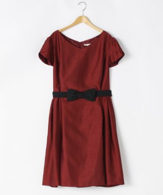 ＜ef-de L＞ 大きいサイズ ポリエステルシャンタン ドレス(55-73121411)(クローバープラス) ワイン(35) 【三越・伊勢丹/公式】