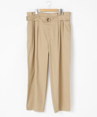 ＜ef-de L＞ 大きいサイズ ベルト付きテーパードパンツ(55-73161406)(クローバープラス) ベージュ(42) 【三越・伊勢丹/公式】