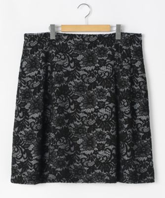 ＜ef-de L＞ 大きいサイズ ボンディング カット アンド ソーン スカート(55-73195402)(クローバープラス) グレー(11) 【三越・伊勢丹/公式】