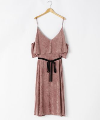 ＜ef-de L＞ 大きいサイズ クラッシュベロア ワンピース(55-73121408)(クローバープラス) サーモンピンク(34) 【三越・伊勢丹/公式】