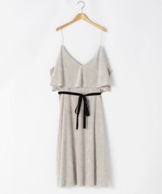 ＜ef-de L＞ 大きいサイズ クラッシュベロア ワンピース(55-73121408)(クローバープラス) ベージュ(42) 【三越・伊勢丹/公式】