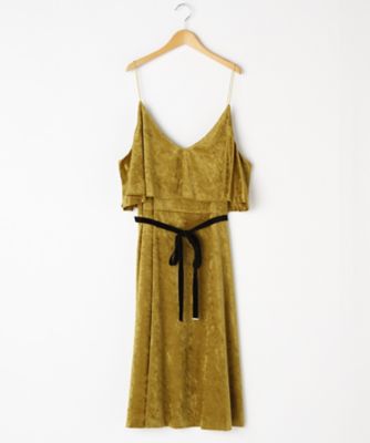 ＜ef-de L＞ 大きいサイズ クラッシュベロア ワンピース(55-73121408)(クローバープラス) イエロー(70) 【三越・伊勢丹/公式】