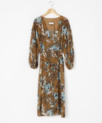 ＜SUPERIOR CLOSET L＞ 大きいサイズ 花柄プリントワンピース(7573121414)(クローバープラス) チャ(40) 【三越・伊勢丹/公式】