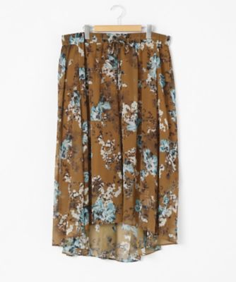 ＜SUPERIOR CLOSET L＞ 大きいサイズ 花柄プリントスカート(7573152427)(クローバープラス) チャ(40) 【三越・伊勢丹/公式】