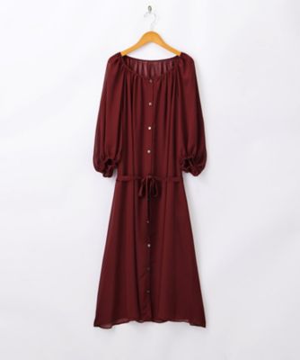 ＜SUPERIOR CLOSET L＞ 大きいサイズ OMI PVシフォン ワンピース(75-73121601)(クローバー) ボルドー(84) 【三越・伊勢丹/公式】