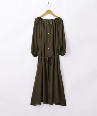 ＜SUPERIOR CLOSET L＞ 大きいサイズ OMI PVシフォン ワンピース(75-73121601)(クローバー) カーキ(53) 【三越・伊勢丹/公式】