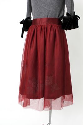 ＜マーリエ パー エフデ＞ x<Chay>x<Isetan girl> ブリリアントサテンスカート(5973152922) ボルドー(84) 【三越・伊勢丹/公式】