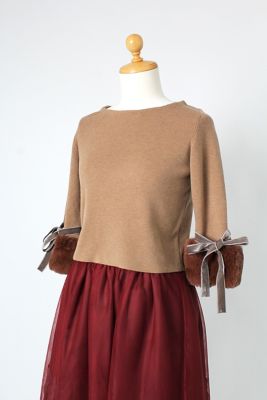 ＜マーリエ パー エフデ＞ x<Chay>x<Isetan girl> フェイクファー付ニット(5973170929) キャメル(41) 【三越・伊勢丹/公式】