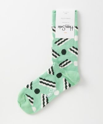 ＜ハッピーソックス/Happy Socks＞ レギュラーソックス(605037) 085・グリーン 【三越・伊勢丹/公式】