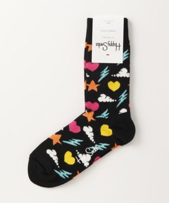 ＜ハッピーソックス/Happy Socks＞ レギュラーソックス(605066) 019・ブラック 【三越・伊勢丹/公式】