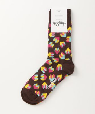 ＜ハッピーソックス/Happy Socks＞ レギュラーソックス(605069) 077・ブラウン 【三越・伊勢丹/公式】