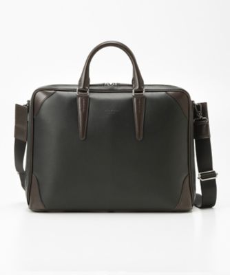 ＜フジタカ/FUJITAKA＞ ジェードクラリーノデュエ2 ブリーフケース(624503) ブラックxチョコ 【三越・伊勢丹/公式】