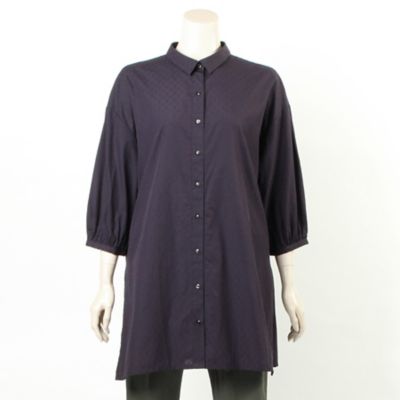 ＜グリーンノート/green nout＞ 大きいサイズ シャツチュニック(7705602)(クローバー) ネイビー(580) 【三越・伊勢丹/公式】