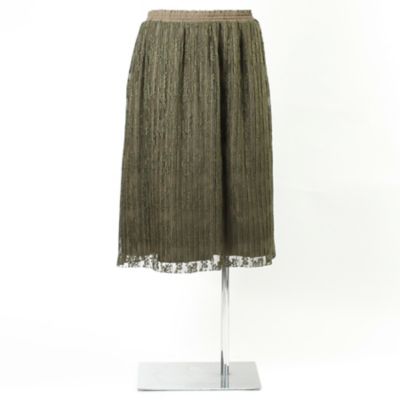 ＜グリーンノート/green nout＞ 大きいサイズ プリーツチュールリバーシブルスカート(7703600)(クローバー) カーキ(270) 【三越・伊勢丹/公式】