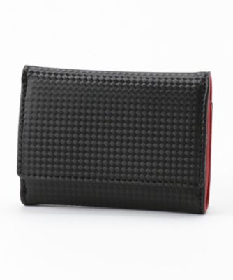＜ノイインテレッセ＞ 三つ折り財布(3880) ブラックxレッド 【三越・伊勢丹/公式】