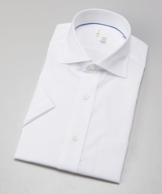 【SALE（三越）】＜イムズ/IMZ＞ 【S】形態安定/ホリゾンタルカラー/ドビー柄/半袖シャツ(ZMN622-200) 200・ホワイト 【三越・伊勢丹/公式】
