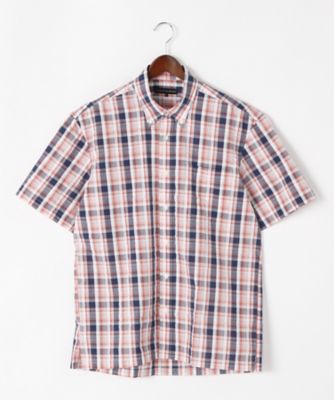 【SALE（伊勢丹）】 【S】【紳士大きいサイズ】半袖ボタンダウンシャツ(53908) レッド 【三越・伊勢丹/公式】