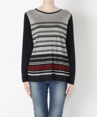 ＜ensuite＞ テンセルポンチパネルボーダー(5407470008) ネイビー(39) 【三越・伊勢丹/公式】