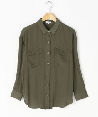 ＜ensuite＞ 大きいサイズ MEMORIAサテンブラウス(5417420002)(クローバー) グリーン(47*) 【三越・伊勢丹/公式】