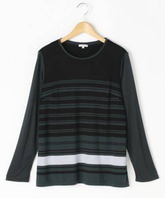 ＜ensuite＞ 大きいサイズ テンセルポンチパネルボーダーカット アンド ソーン(5417470008)(クローバー) グリーン(47*) 【三越・伊勢丹/公式】